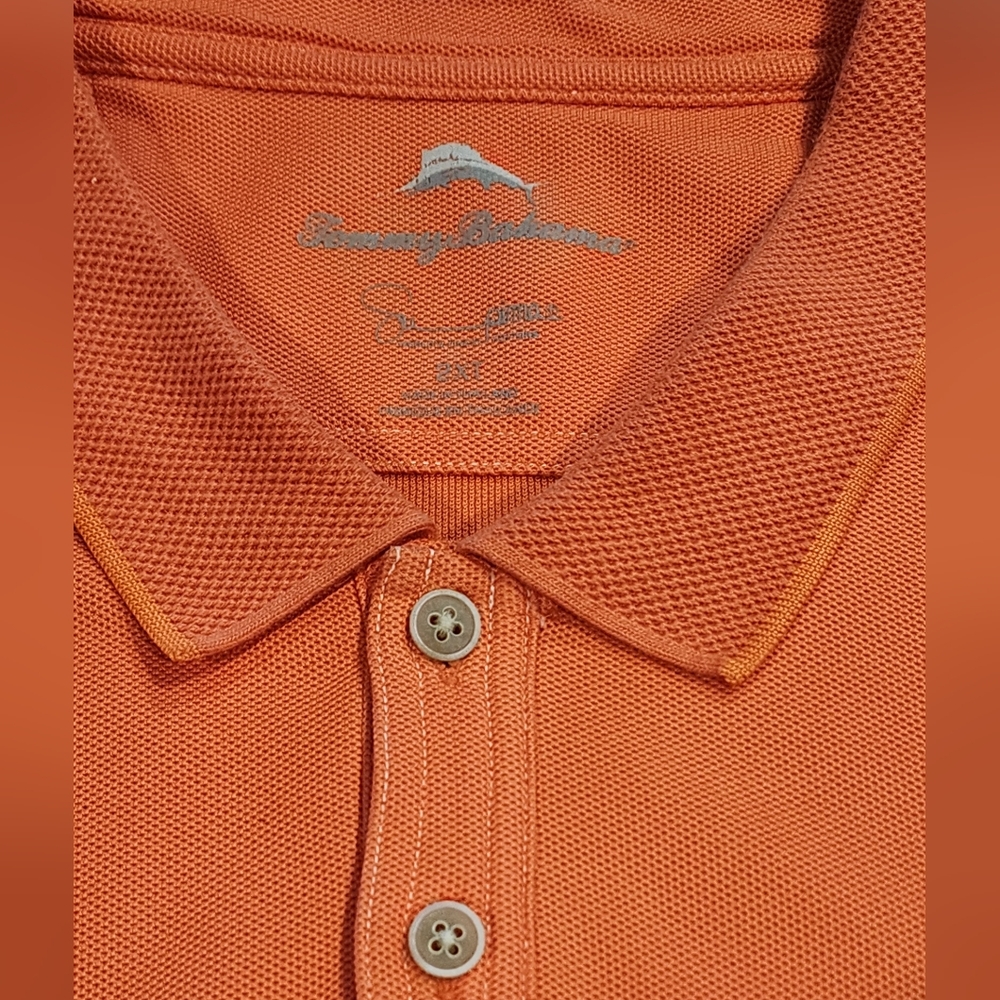Men's Tommy Bahama Orange Polo Shirt Size 2XLT. Item 0820255MT - Picture 2 of 6
